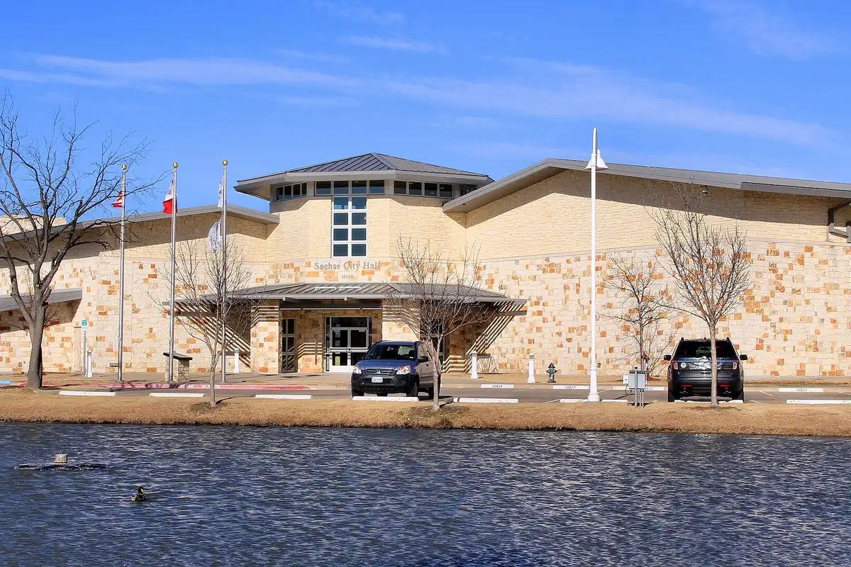 The city hall in Sachse, Texas